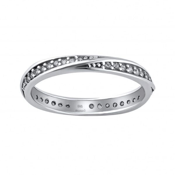 Zlatý prsten Cereborn z bílého zlata s Brilliance Zirconia QR054RGW