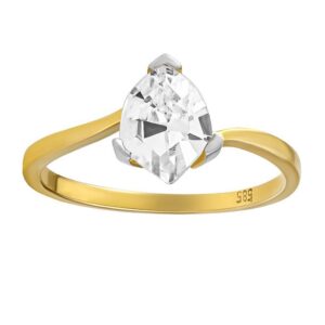 Zlatý prsten Kelsie s Brilliance Zirconia ze žlutého a bílého 14kt zlata FNNNF24RGYW