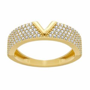 Zlatý prsten Shana s Brilliance Zirconia ze žlutého 14kt zlata FNNNR267RGY