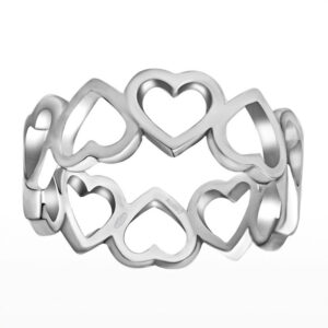 Stříbrný prsten Coradia se srdíčky QR623RS