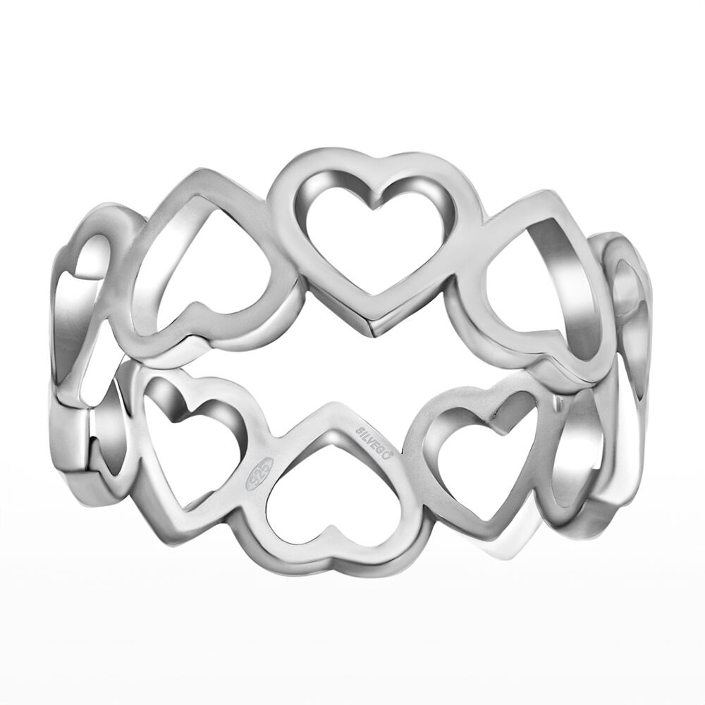 Stříbrný prsten Coradia se srdíčky QR623RS