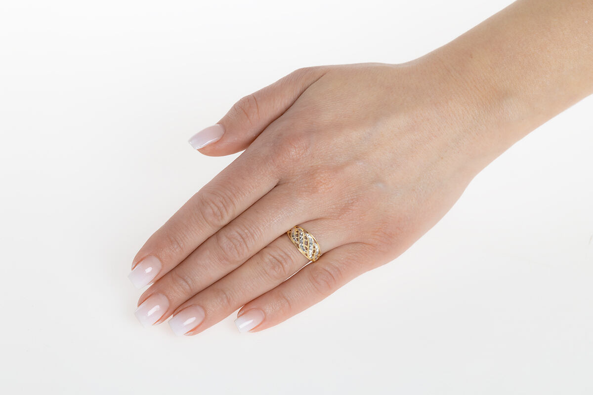 Zlatý prsten Calanthé ze žlutého a bílého zlata FNNNP36RGYW - Obrázek 2