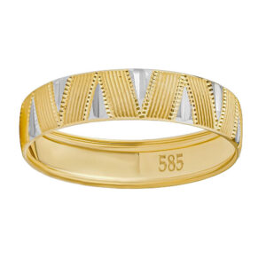 Snubní zlatý prsten Arleana ze žlutého a bílého 14kt zlata FNNNB20RGYW