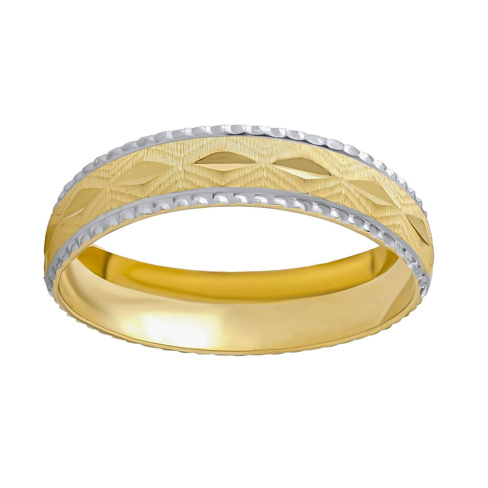 Snubní zlatý prsten Lysette ze žlutého a bílého 14kt zlata FNNNB34RGYW