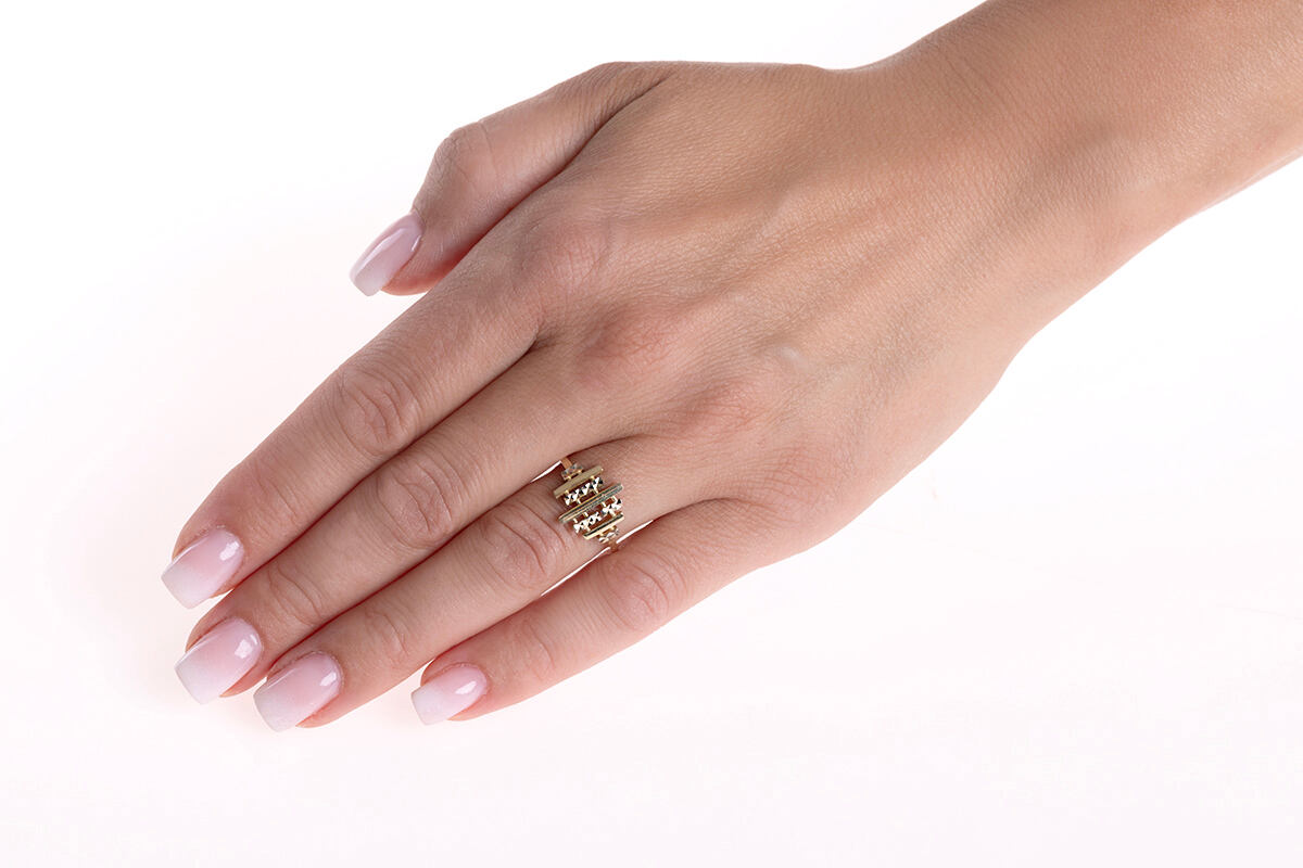 Zlatý prsten Elvion ze žlutého a bílého zlata FNNNP226RGYW - Obrázek 2