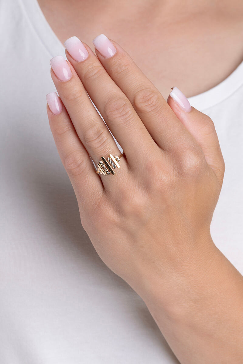 Zlatý prsten Elvion ze žlutého a bílého zlata FNNNP226RGYW - Obrázek 3