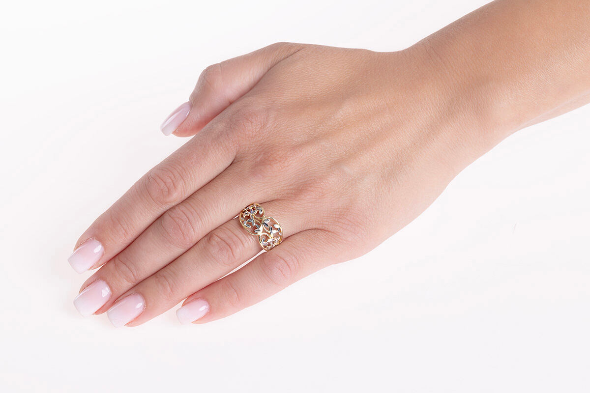 Zlatý prsten Floraya ze žlutého a bílého zlata FNNNP197RGYW - Obrázek 2