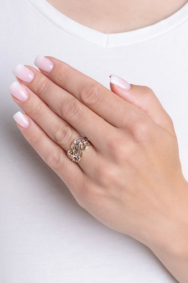 Zlatý prsten Floraya ze žlutého a bílého zlata FNNNP197RGYW - Obrázek 3