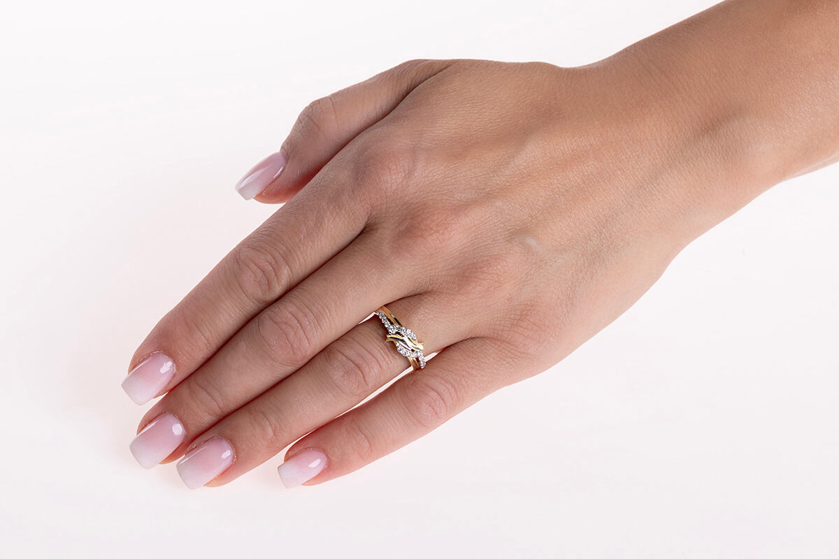 Zlatý prsten Tate ze žlutého a bílého zlata s Brilliance Zirconia FNNNR136RGYW - Obrázek 2