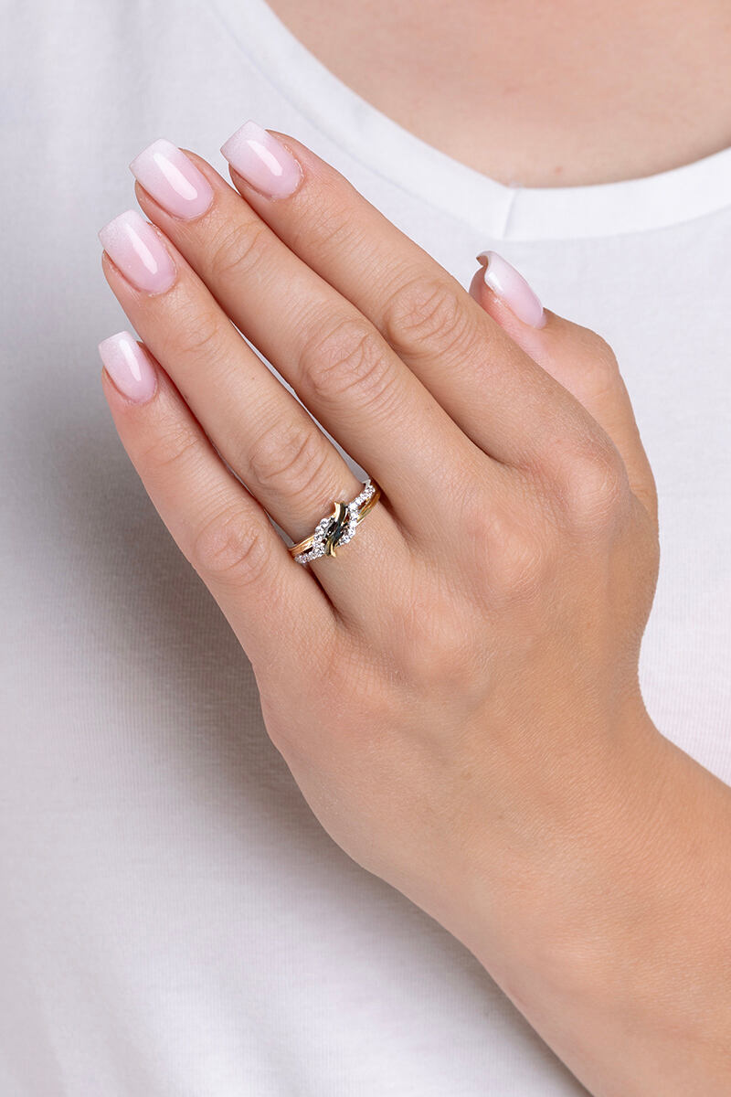 Zlatý prsten Tate ze žlutého a bílého zlata s Brilliance Zirconia FNNNR136RGYW - Obrázek 3