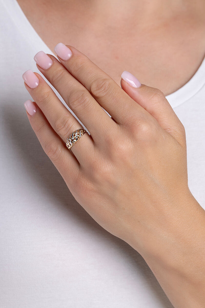 Zlatý prsten Caladan ze žlutého a bílého zlata FNNNX33RGYW - Obrázek 3