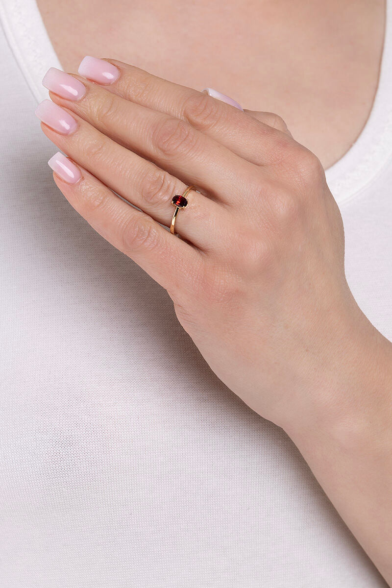 Zlatý prsten Ravena ze žlutého zlata s přírodním granátem FNNNR281RGYGA - Obrázek 3