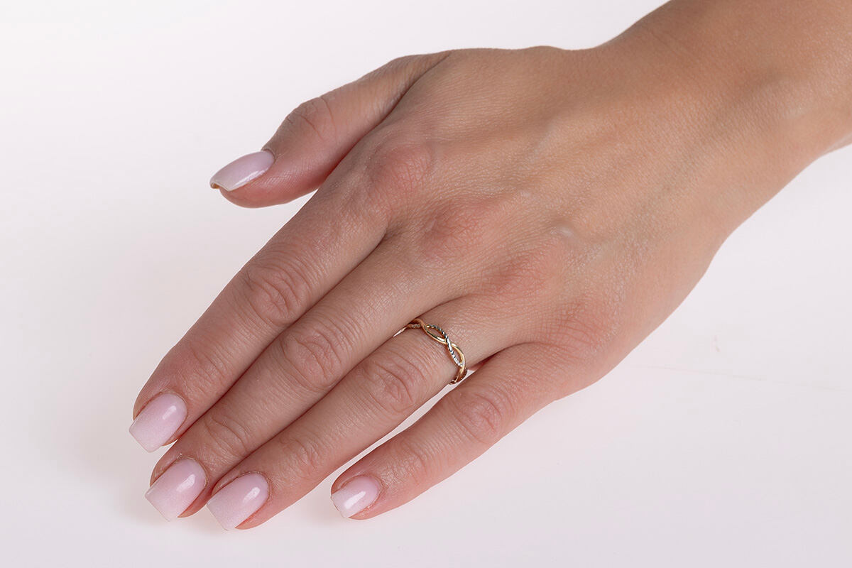 Zlatý prsten Vivendi ze žlutého a bílého zlata FNNNX29RGYW - Obrázek 2