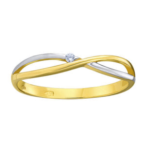 Zlatý prsten Gidget ze žlutého a bílého zlata s Brilliance Zirconia FNNNF130RGYW