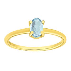 Zlatý prsten Jubilee ze žlutého zlata s přírodním Swiss Blue topazem FNNNP234RGYSBT
