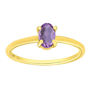 Zlatý prsten Jubilee ze žlutého zlata s přírodním ametystem FNNNP236RGYAM