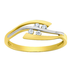 Zlatý prsten Nakoma ze žlutého a bílého zlata s Brilliance Zirconia FNNNF280RGYW
