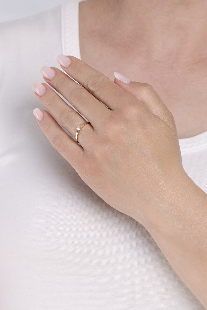 Zlatý prsten Tala ze žlutého zlata s čirým Brilliance Zirconia FNNNF106RGY - Obrázek 3