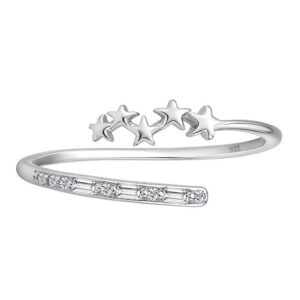 Stříbrný otevřený prsten Pegas s Brilliance Zirconia ADDR4018RS