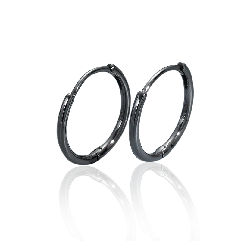 10439 Stříbrné náušnice KARIN 10 mm black