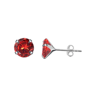 10504 Stříbrné náušnice RED RUBY