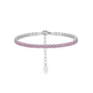 11226 Stříbrný tenisový náramek MABEL 16 cm | šířka 3 mm