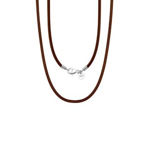 11575 Kožená hnědá šňůrka BRUNO 60 cm | šířka 2 mm