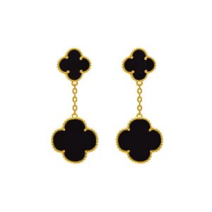 11834 Stříbrné náušnice LUCKY MIJA black pozlacené