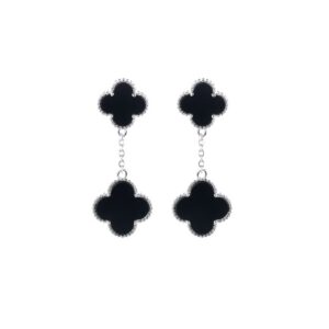 11836 Stříbrné náušnice LUCKY MIJA black