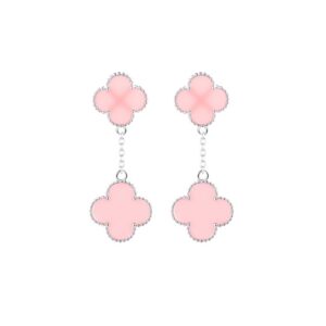 11848 Stříbrné náušnice LUCKY LIZ pink