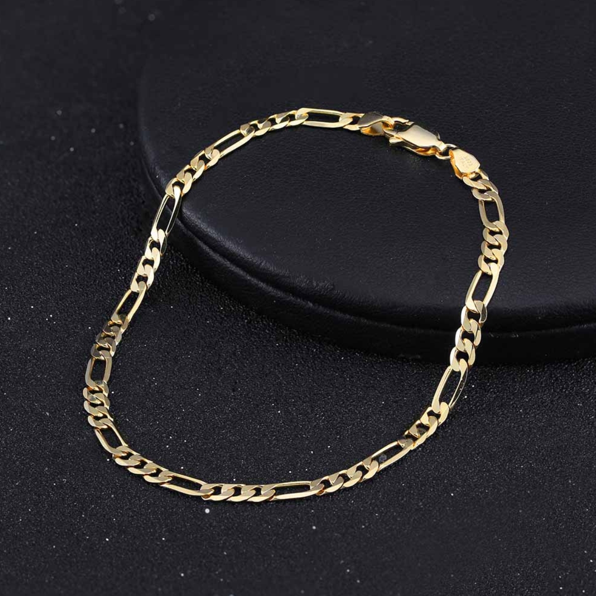 11907 Stříbrný náramek NOEL 20 cm | šířka 5 mm pozlacený