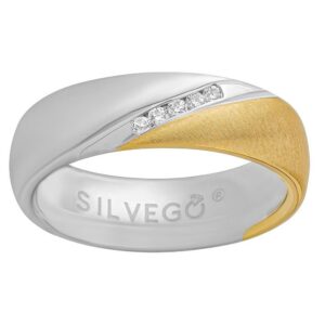 Snubní stříbrný prsten SHULIEN pozlacený 14 kt. žlutým zlatem s Brilliance Zirconia SHG8501RWGP