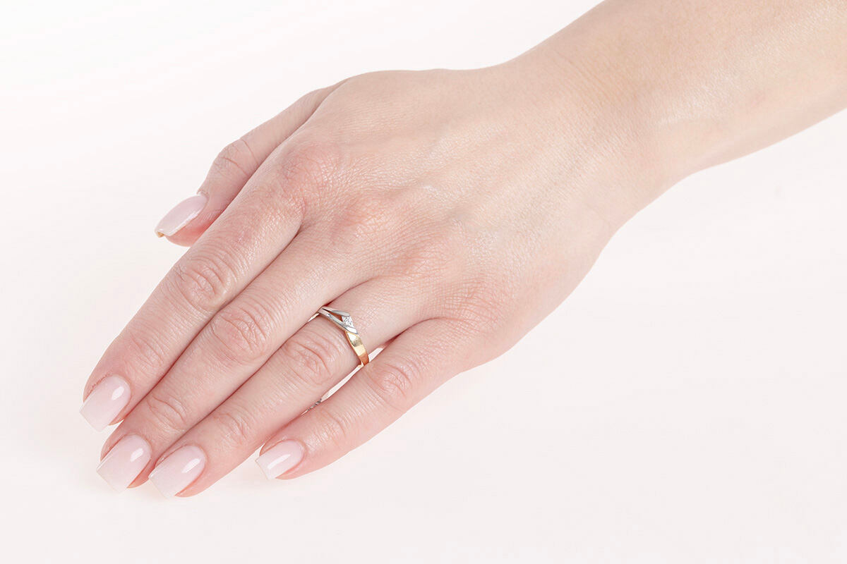Snubní zlatý prsten Monica s Brilliance Zirconia ze žlutého a bílého 14kt zlata FNNNP117RGYW - Obrázek 2