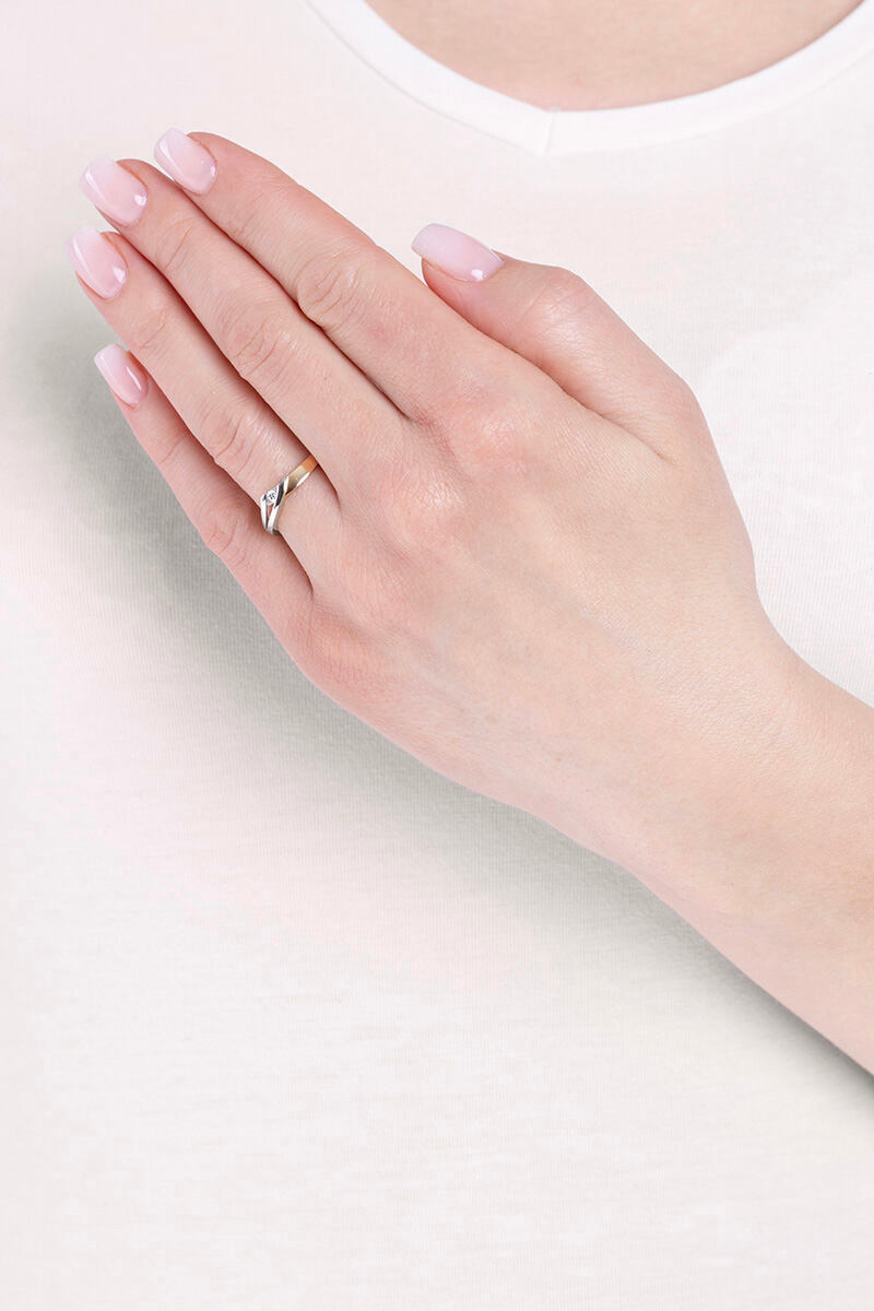 Snubní zlatý prsten Monica s Brilliance Zirconia ze žlutého a bílého 14kt zlata FNNNP117RGYW - Obrázek 3