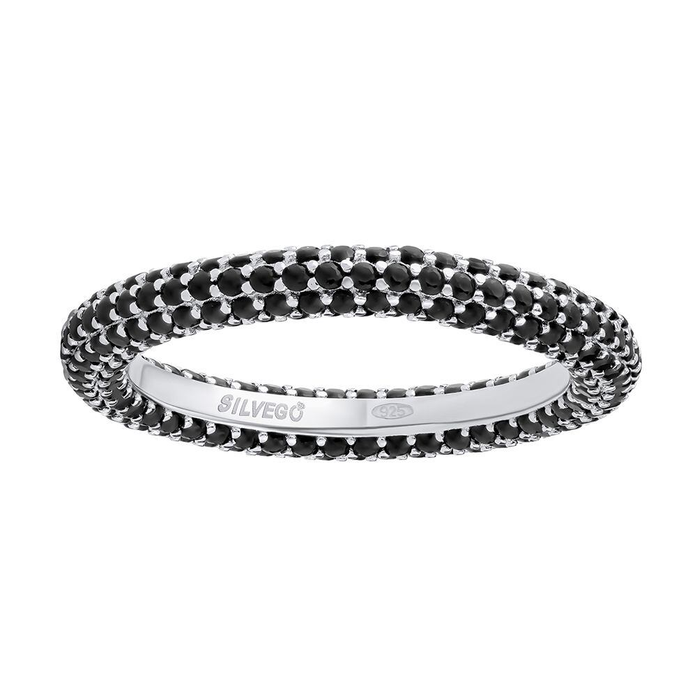 Stříbrný prsten Cleolynd s černými Brilliance Zirconia JJJ1401RB