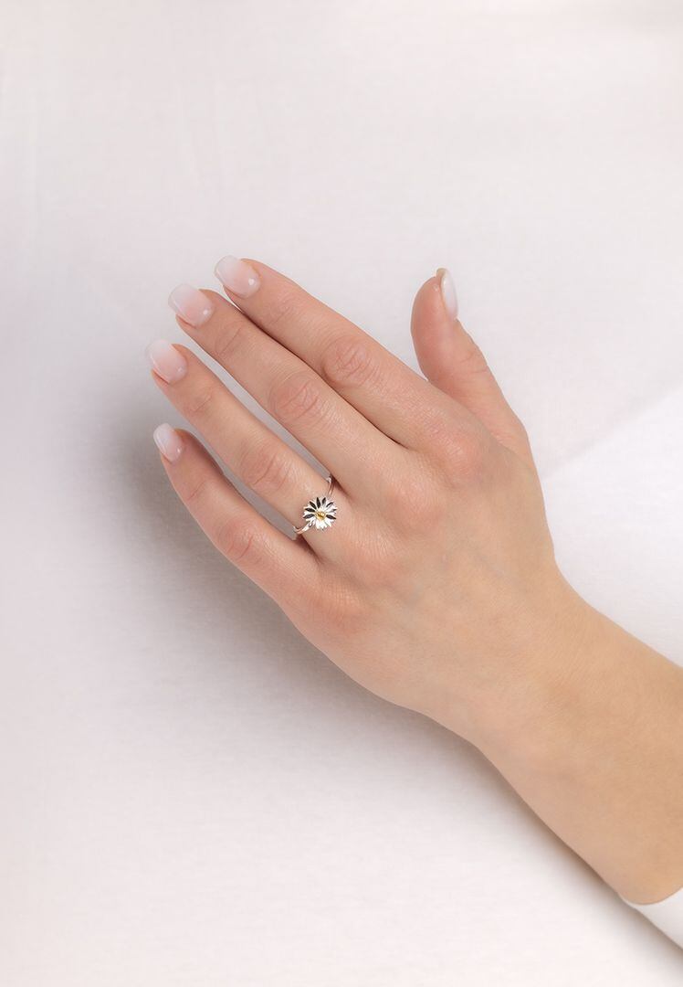 Stříbrný prsten Sedmikráska zlacený 18kt zlatem KRN0949RGP - Obrázek 3