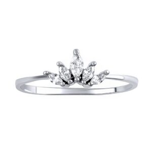 Stříbrný prsten Tiana s Brilliance Zirconia ve tvaru korunky DCC08003R