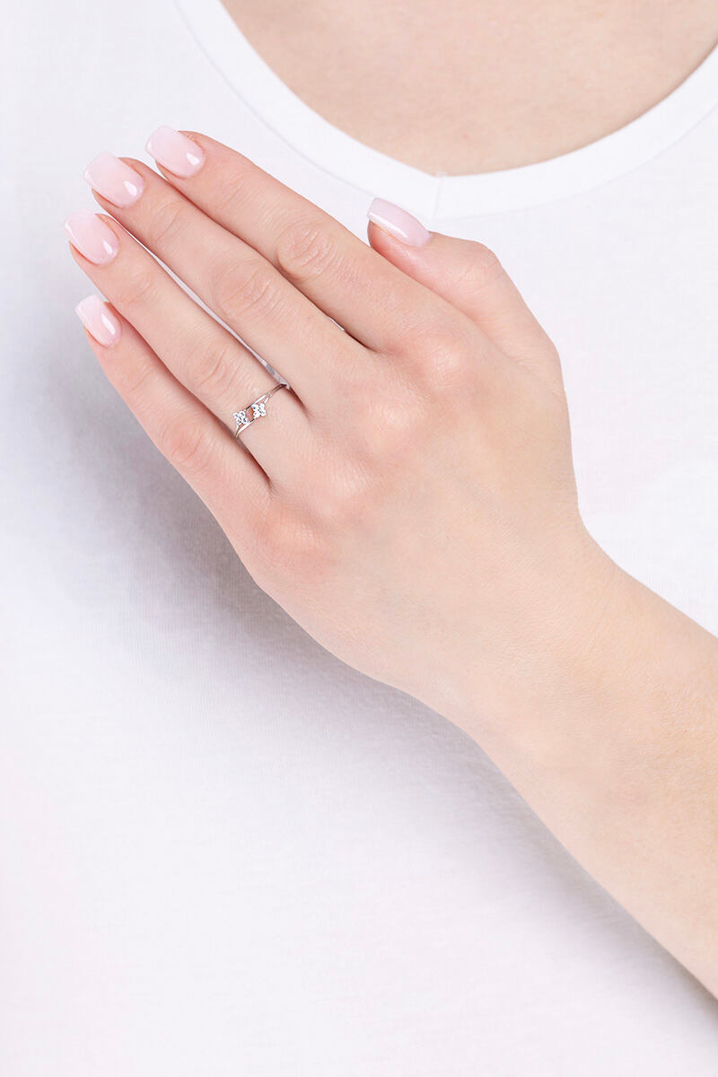 Zlatý prsten Deidra s Brilliance Zirconia z bílého 14kt zlata FNNNP229BRGW - Obrázek 3