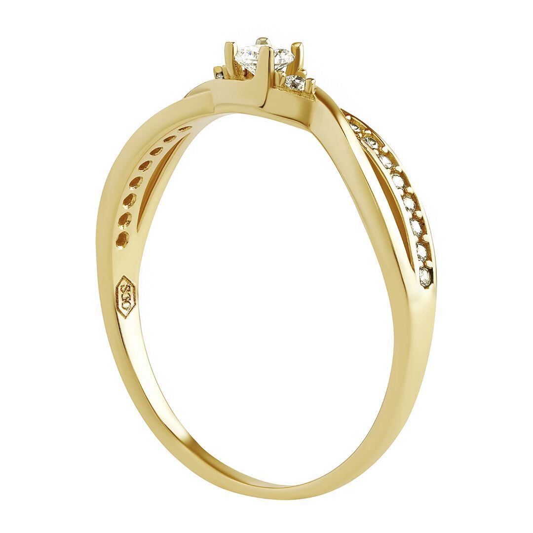 Zlatý prsten Ellen s Brilliance Zirconia - Y QR1100GY - Obrázek 3