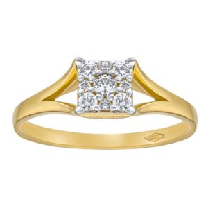 Zlatý prsten Myoki s Brilliance Zirconia ze žlutého 14kt zlata FNNNF193RGY