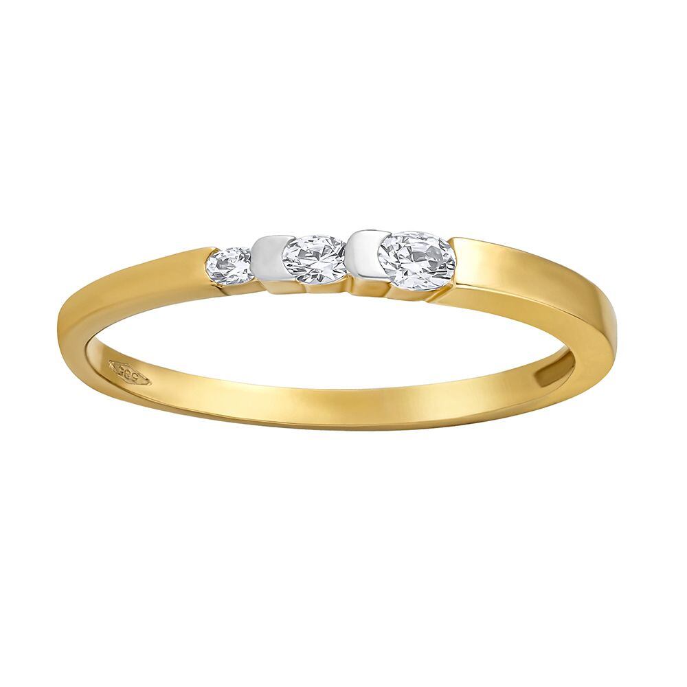 Zlatý prsten Tianna s Brilliance Zirconia ze žlutého a bílého 14kt zlata FNNNF117RGYW